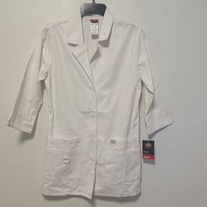 Dickies White Lab Coat Junior Sz Small Medical Cosmetology Workwear